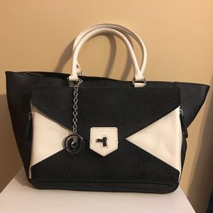 Charles Jourdan Colorblock Leather Bag with Clutch